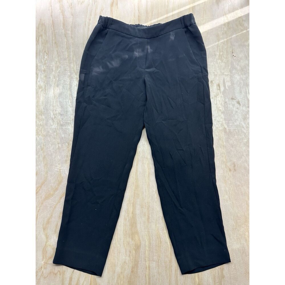 J. Crew Drapey Pull-On Elastic Waist Trouser High Rise Ankle Pant Career Black 6